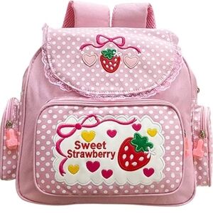 Pink Polka Dot Sweet Strawberry Backpack